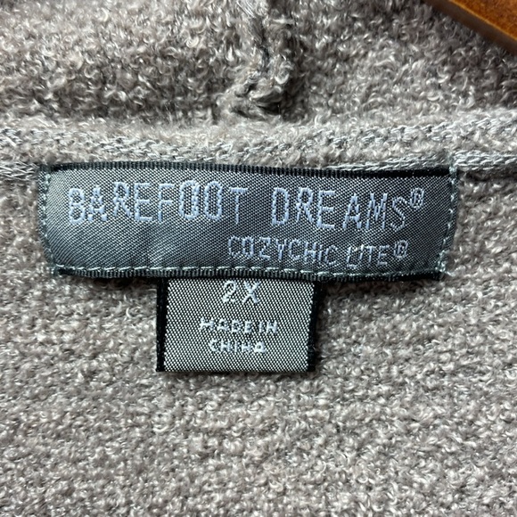 Barefoot Dreams Cozychic taupe to dark blue Ombre cardigan size 2XL - Picture 2 of 5